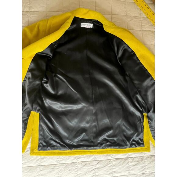 Vintage Yves Saint Laurent YSL Rive Gauche Yellow Wool Coat - Picture 6 of 16